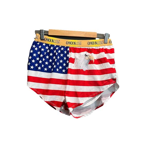 ChicknLegs American Flag Eagle Women's Activewear Shorts Size Medium - Picture 1 of 5